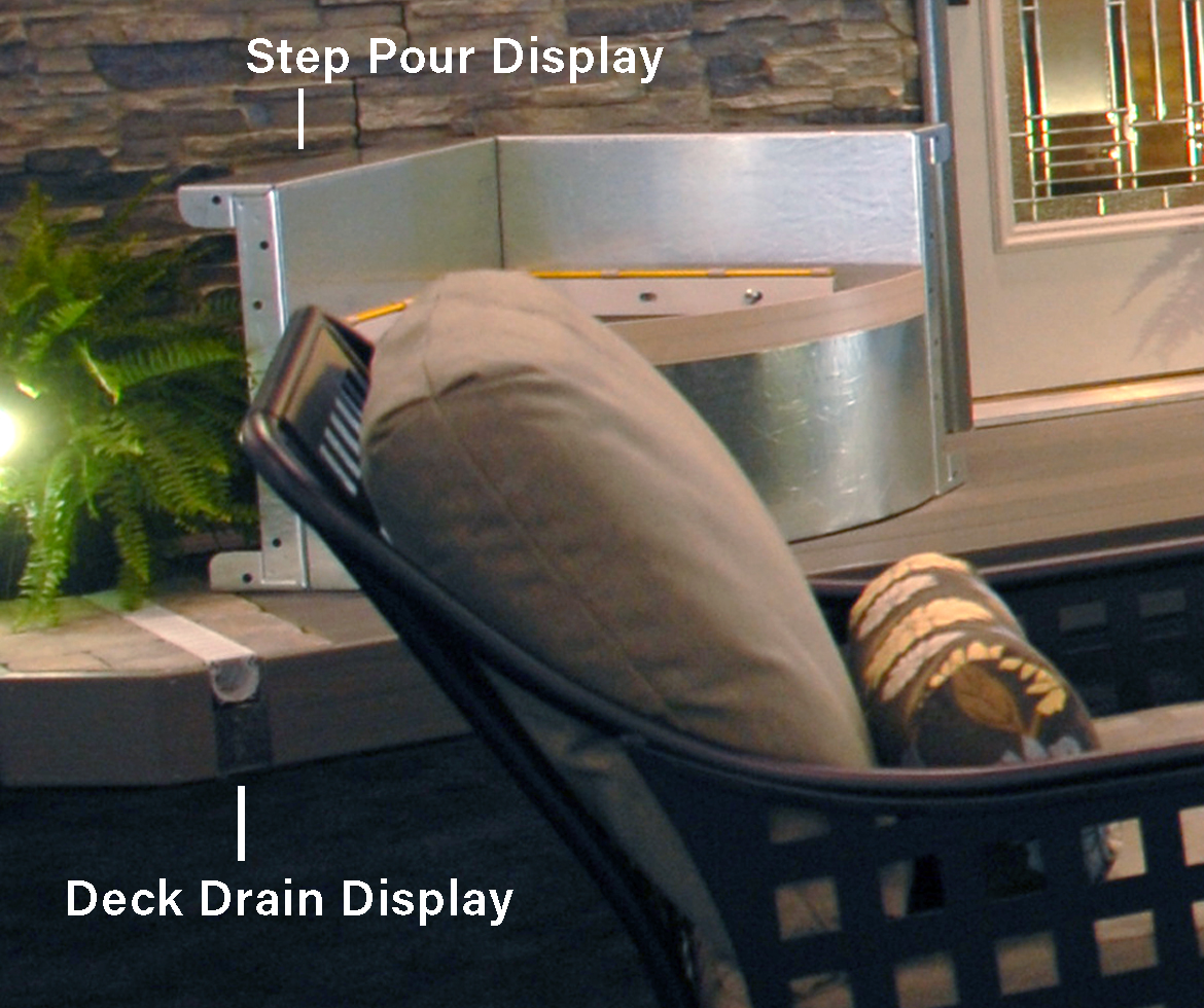 Cardinal Trade Show, deck drain and liner track display