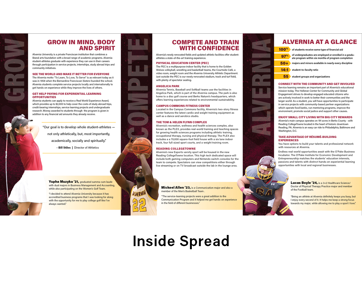 Athletics brochure inside spread