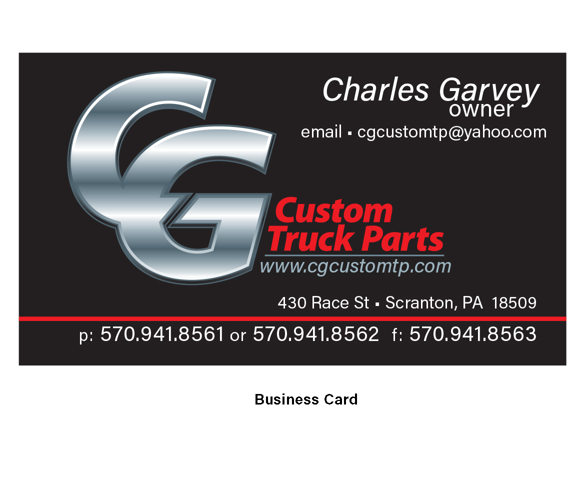 CG Truck Parts business card