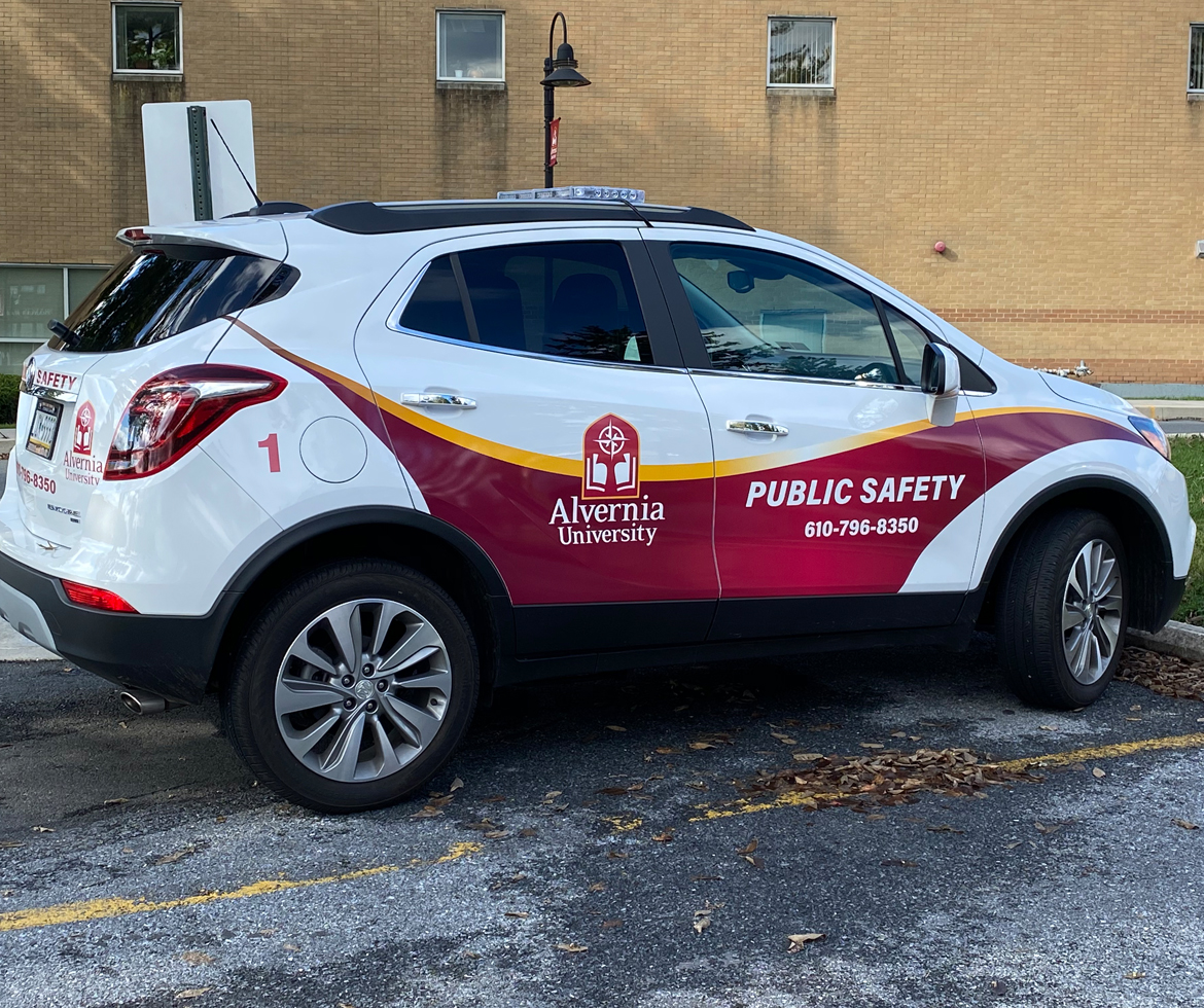 Alvernia University's public safety vehicle car wrap