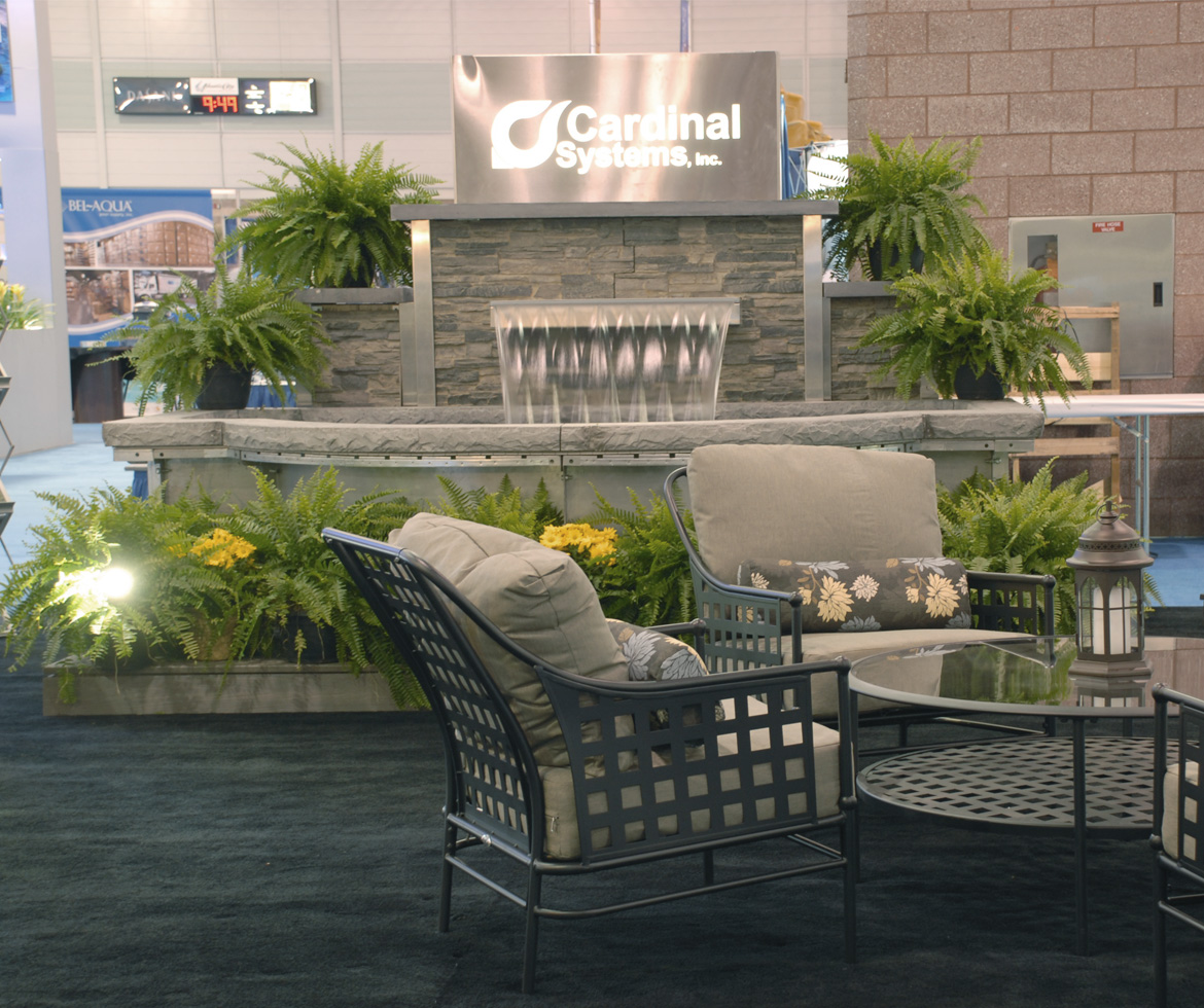 Cardinal Trade Show, waterfall and pool feature