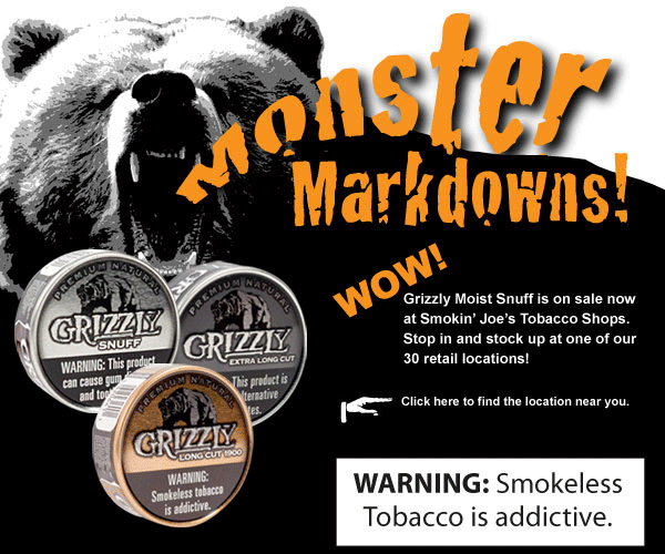Smokin' Joe's Tobacco Shop Monster Markdowns!